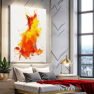 Orange Paint Cat Art | MusaArtGallery™