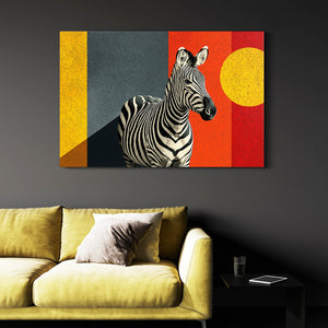 Orange Zebra Wall Art