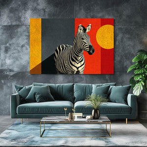 Orange Zebra Wall Art