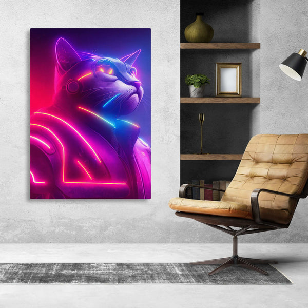 Cyberpunk Cat Wall Art | MusaArtGallery™