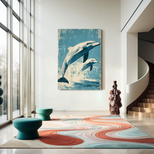 Pastel Blue Dolphin Art