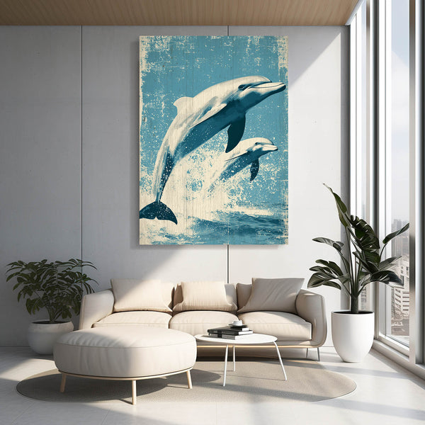 Pastel Blue Dolphin Art