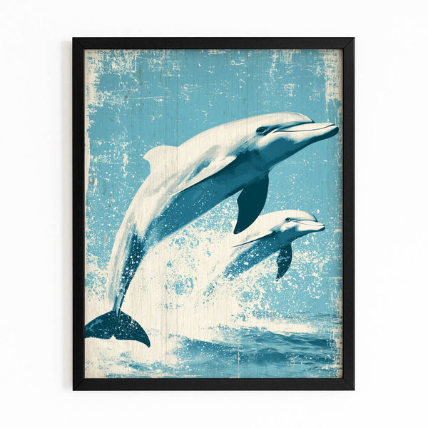 Pastel Blue Dolphin Art