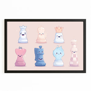 Pastel Chess Pieces Art
