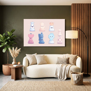 Pastel Chess Pieces Art