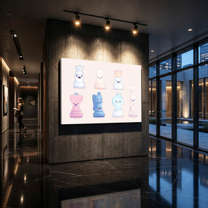 Pastel Chess Pieces Art