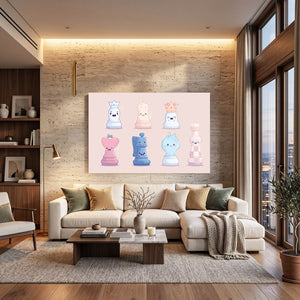 Pastel Chess Pieces Art