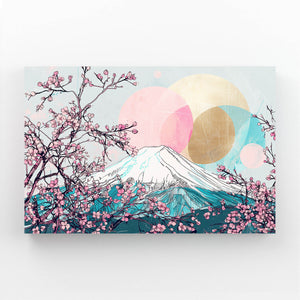 Pastel Mount Fuji Cherry Blossom Wall Art