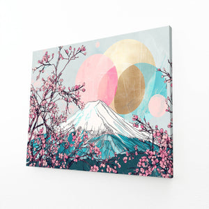Pastel Mount Fuji Cherry Blossom Wall Art