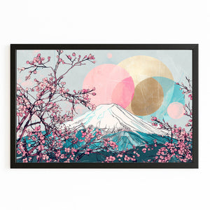 Pastel Mount Fuji Cherry Blossom Wall Art