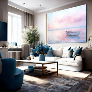 Pink Abstract Art Floating Serenity | MusaArtGallery™