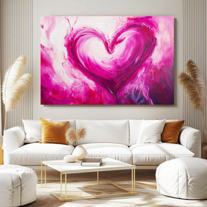 Pink Abstract Art Heart's Embrace | MusaArtGallery™