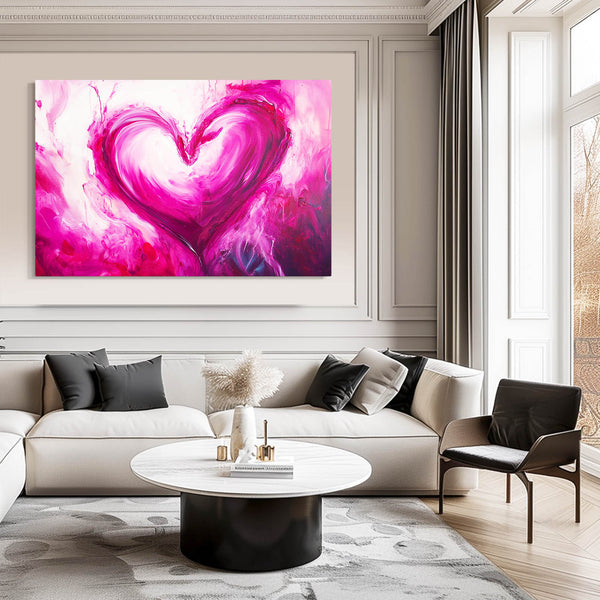 Pink Abstract Art Heart's Embrace | MusaArtGallery™