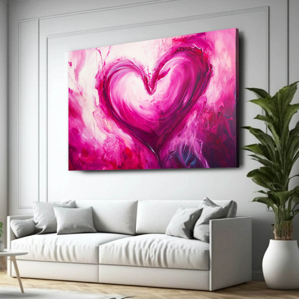 Pink Abstract Art Heart's Embrace | MusaArtGallery™