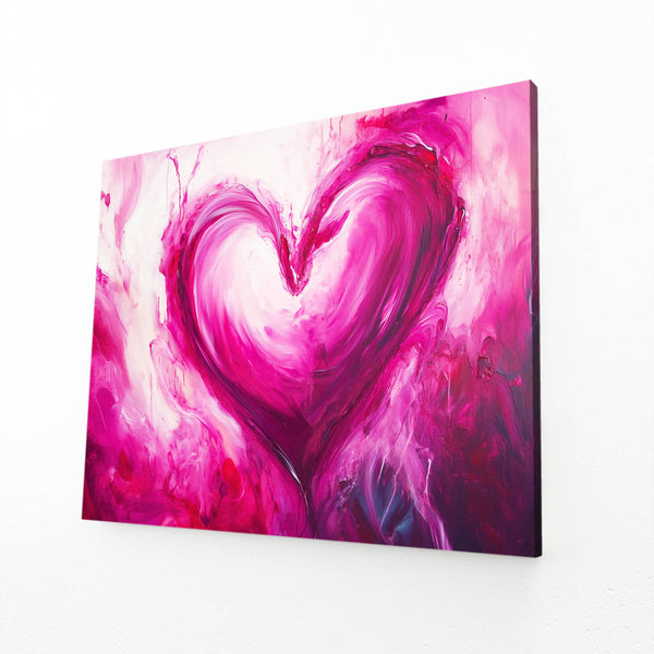 Pink Abstract Art Heart's Embrace | MusaArtGallery™