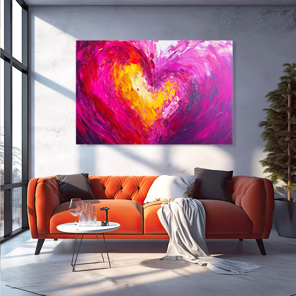 Pink Abstract Art Radiant Heart | MusaArtGallery™