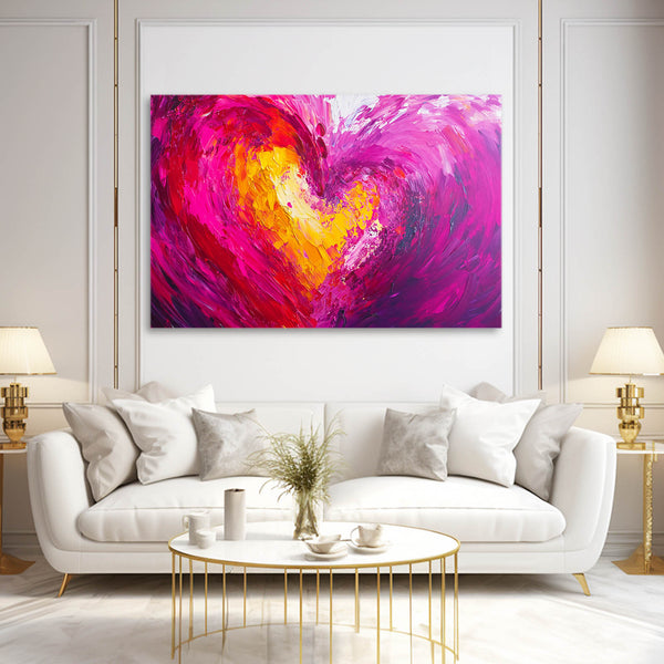 Pink Abstract Art Radiant Heart | MusaArtGallery™