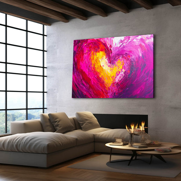 Pink Abstract Art Radiant Heart | MusaArtGallery™