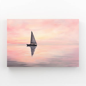 Pink Abstract Art Sailing Tranquility | MusaArtGallery™