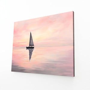 Pink Abstract Art Sailing Tranquility | MusaArtGallery™