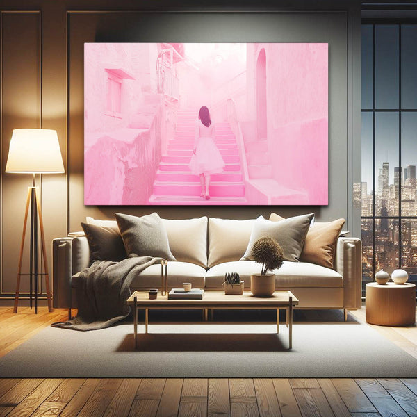 Pink Abstract Art Serene Journey | MusaArtGallery™