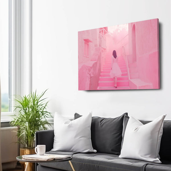 Pink Abstract Art Serene Journey | MusaArtGallery™