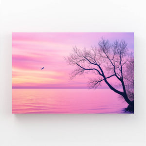 Pink Abstract Art Tranquil Horizon | MusaArtGallery™