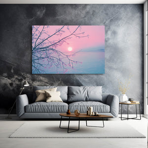 Pink Abstract Art Tranquil Sunrise | MusaArtGallery™