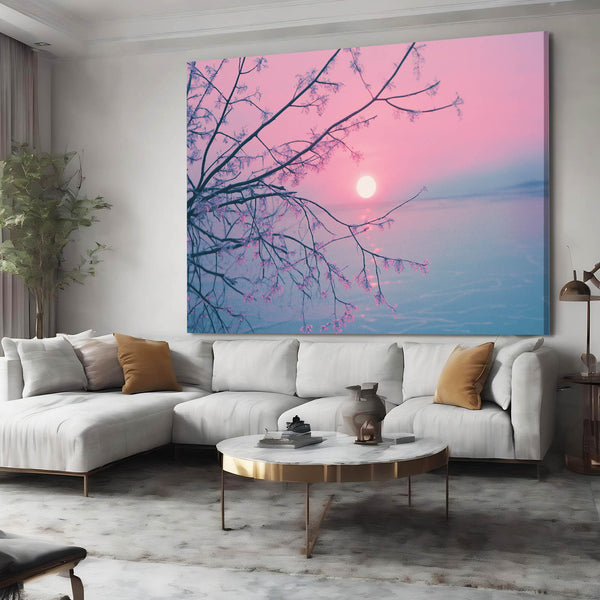 Pink Abstract Art Tranquil Sunrise | MusaArtGallery™