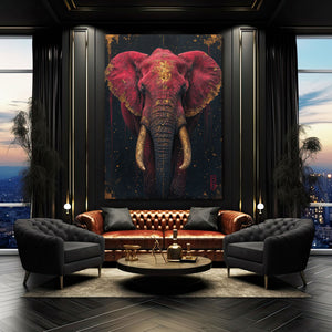 Pink And Gold Elephant Wall Art | MusaArtGallery™