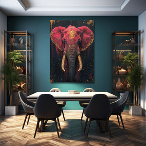 Pink And Gold Elephant Wall Art | MusaArtGallery™