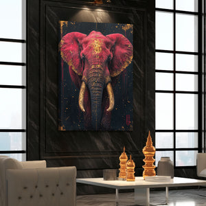 Pink And Gold Elephant Wall Art | MusaArtGallery™
