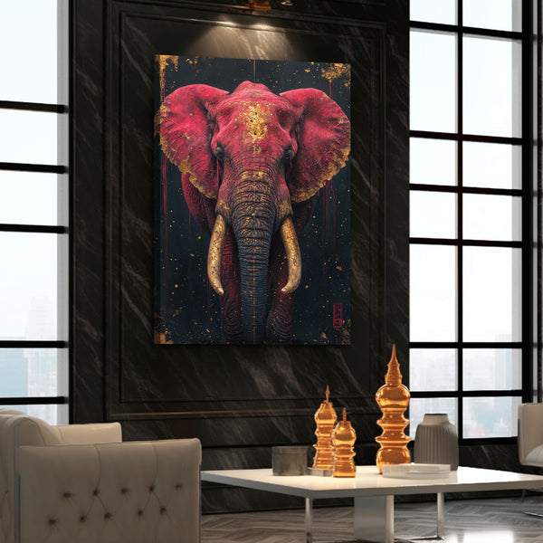 Pink And Gold Elephant Wall Art | MusaArtGallery™