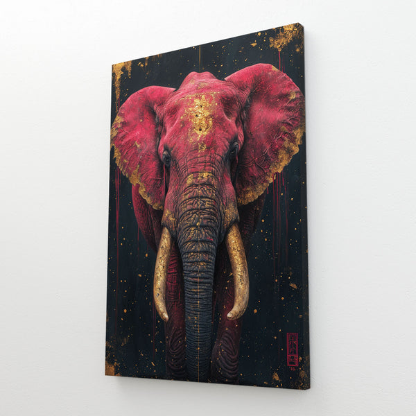 Pink And Gold Elephant Wall Art | MusaArtGallery™