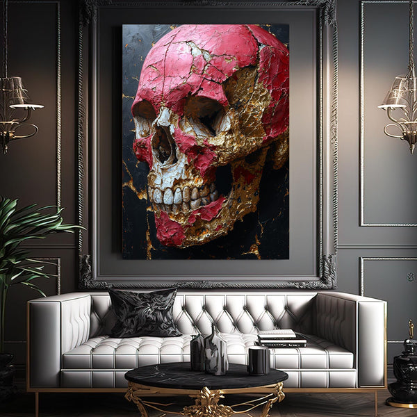 Pink and Gold Skull Art | MusaArtGallery™