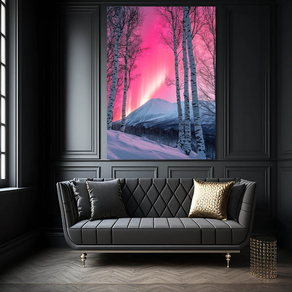 Pink Aurora Forest Abstract Art | MusaArtGallery™