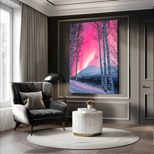 Pink Aurora Forest Abstract Art | MusaArtGallery™