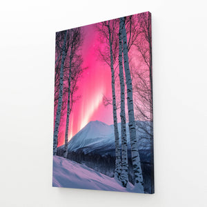 Pink Aurora Forest Abstract Art | MusaArtGallery™