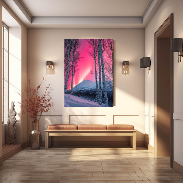 Pink Aurora Forest Abstract Art | MusaArtGallery™