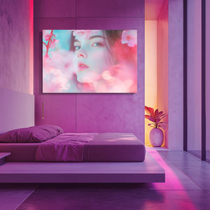 Pink Blossom Portrait Abstract Art | MusaArtGallery™