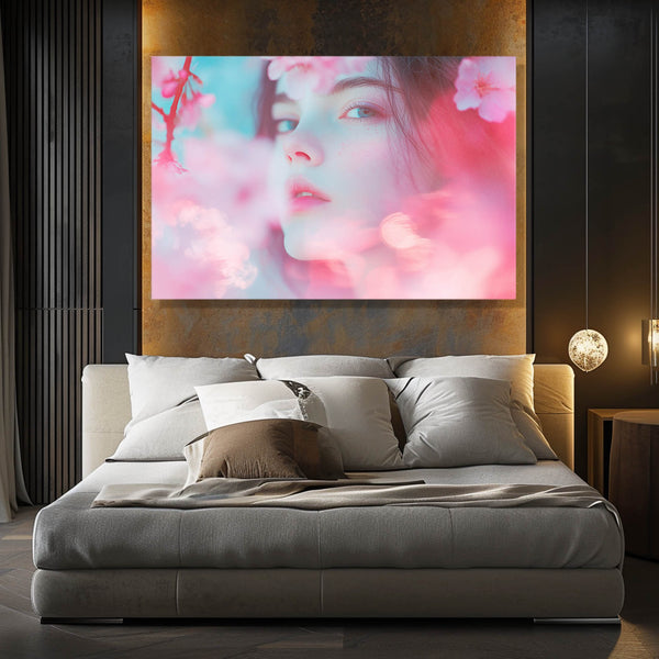 Pink Blossom Portrait Abstract Art | MusaArtGallery™