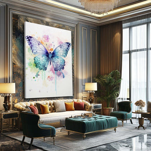 Pink Butterfly Canvas Wall Art | MusaArtGallery™