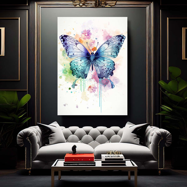 Pink Butterfly Canvas Wall Art | MusaArtGallery™