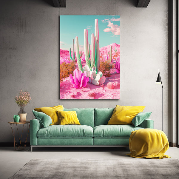 Pink Cactus Art