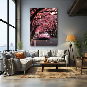 Pink Car Wall Art   | MusaArtGallery™ 