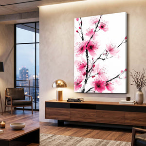 Pink Cherry Blossom Branch Wall Decor