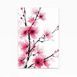 Pink Cherry Blossom Branch Wall Decor
