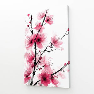 Pink Cherry Blossom Branch Wall Decor