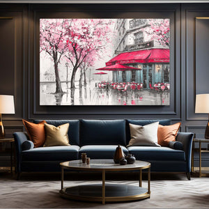 Pink Cherry Blossom Cafe Wall Art