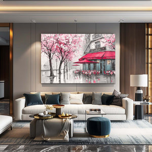 Pink Cherry Blossom Cafe Wall Art